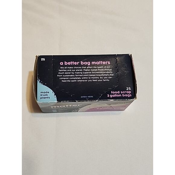 Matter Compostable Food Scrap 3 Gallon Bags 25 ct Non-Scented Split Resistant - Picture 3 of 8